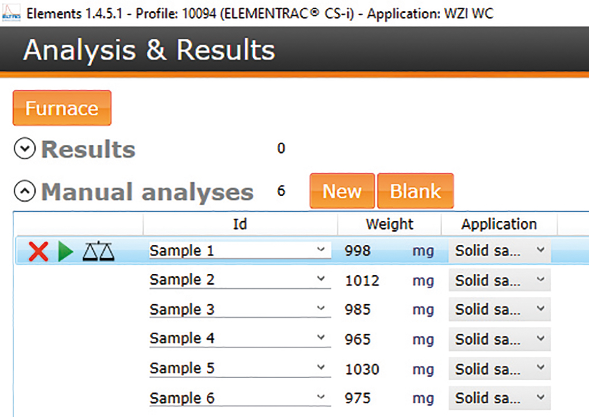 Step 1: Logging the sample into the ELEMENTS software